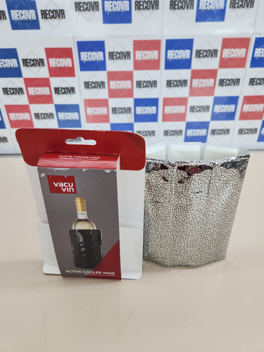 Enfriador de Vino Flexible - Funda Reutilizable en Color Plata para Enfriamiento Rápido de Botellas de Tamaño Estándar Vacu Vin